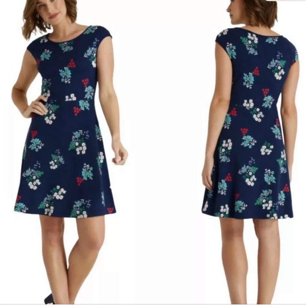Draper James Womens Nassau Navy Floral Pointe Dress NWT